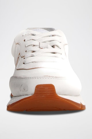 Zapatillas de piel ovina - Blanco y negro