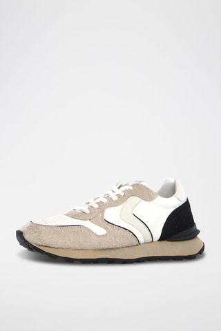 Zapatillas de nobuk Paris Race - Blanco, marrón y gris