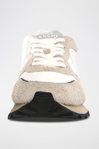 Zapatillas de nobuk Paris Race - Blanco, marrón y gris