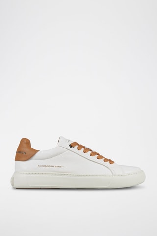 Zapatillas de piel - Blanco y amarillo