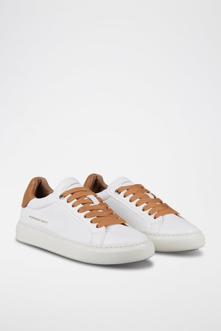 Zapatillas de piel - Blanco y amarillo