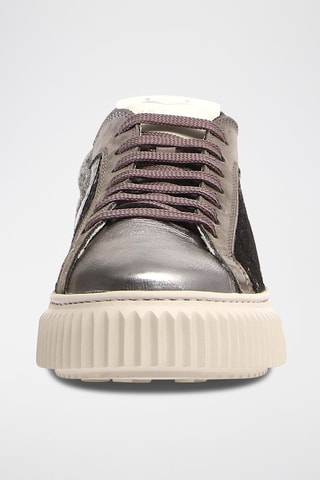 Leren Gevoerde Sneakers - Zwart en grijs
