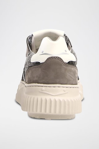 Leren Gevoerde Sneakers - Zwart en grijs