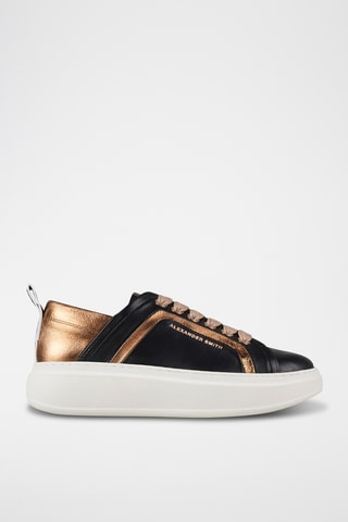 Zapatillas de piel con plataforma Wembley - Negro
