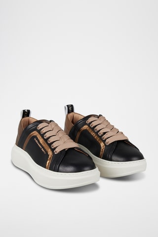 Zapatillas de piel con plataforma Wembley - Negro