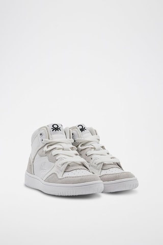 Zapatillas altas - Benetton - Blanco y gris