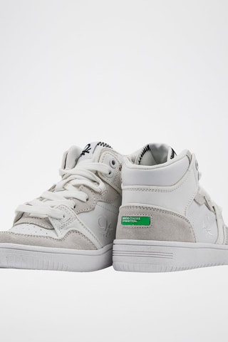 Zapatillas altas - Benetton - Blanco y gris