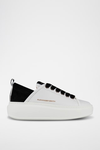 Zapatillas de piel con plataforma Wembley - Blanco
