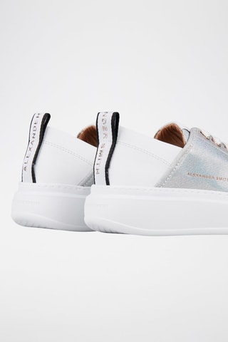 Zapatillas de piel - Blanco y gris