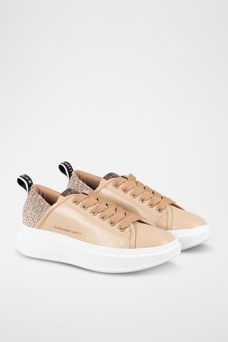 Zapatillas de piel - Blanco, negro y dorado