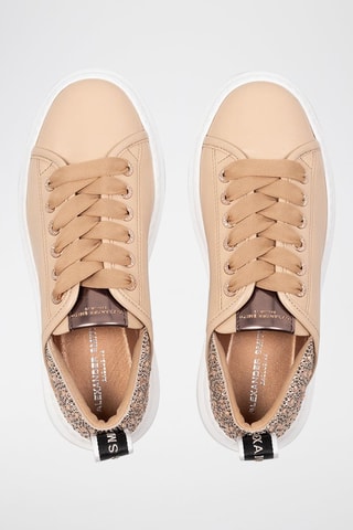 Zapatillas de piel - Blanco, negro y dorado