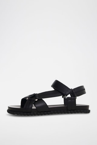 Sandalias de piel - Negro