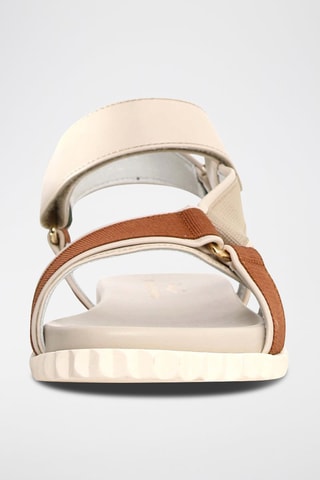 Sandalias de piel - Beige, marrón y verde