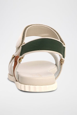 Sandalias de piel - Beige, marrón y verde