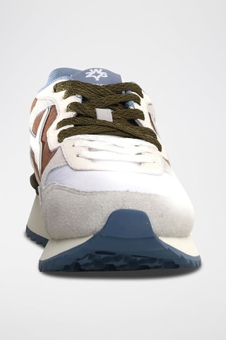 Zapatillas de nobuk - Blanco, marrón y gris