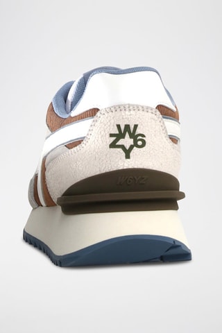 Zapatillas de nobuk - Blanco, marrón y gris