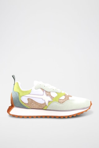 Zapatillas de nobuk - Blanco, verde y marrón