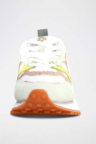 Zapatillas de nobuk - Blanco, verde y marrón