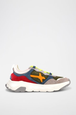 Zapatillas de nobuk - Beige, rojo, azul y verde