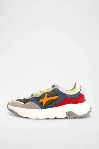 Zapatillas de nobuk - Beige, rojo, azul y verde