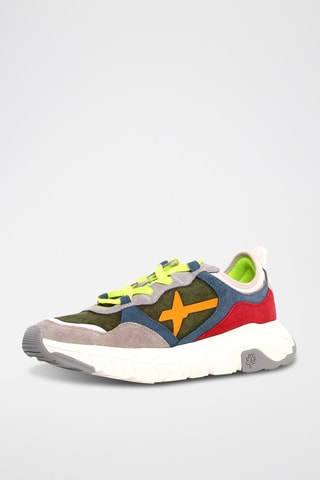 Zapatillas de nobuk - Beige, rojo, azul y verde