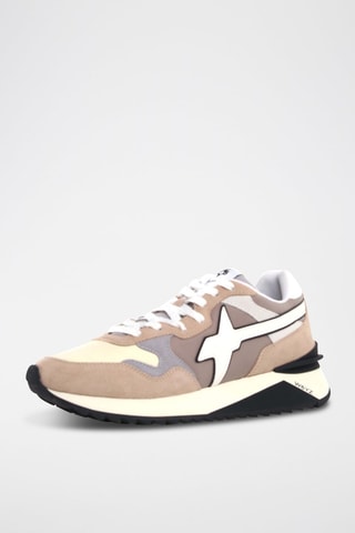 Zapatillas de nobuk - Blanco, negro y gris