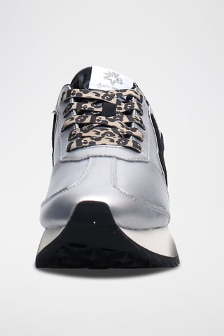 Zapatillas de piel Kis - Negro, violeta, plateado y gris