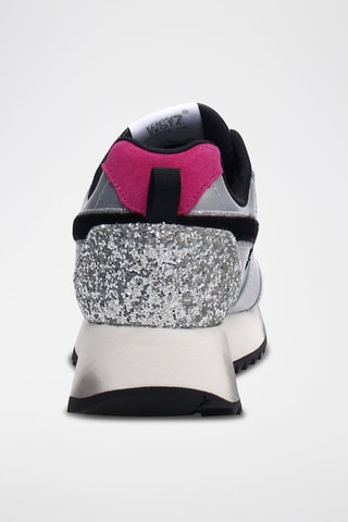 Zapatillas de piel Kis - Negro, violeta, plateado y gris