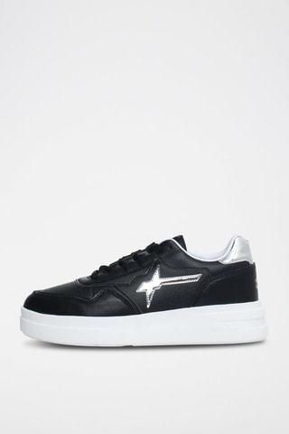 Leren Sneakers Xenia - Zwart en zilverkleurig