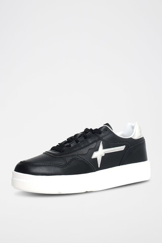 Leren Sneakers Xenia - Zwart en zilverkleurig