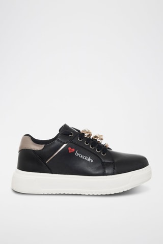 Zapatillas con plataforma - Negro y dorado