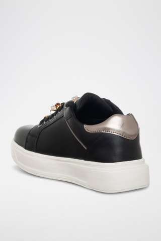 Zapatillas con plataforma - Negro y dorado
