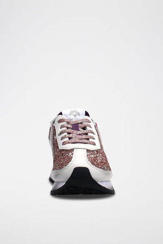 Zapatillas de piel Kis - Blanco y rosa
