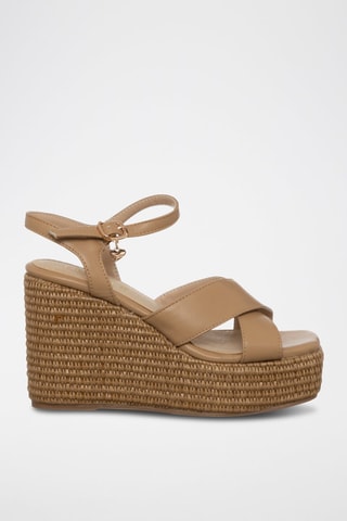 Sandalias de cuña - Marrón