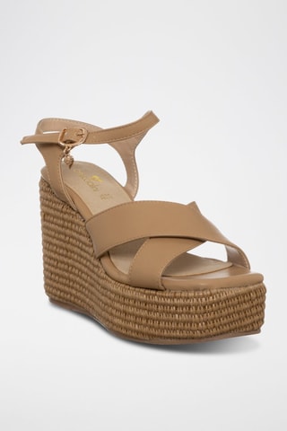 Sandalias de cuña - Marrón