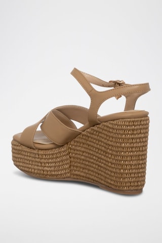 Sandalias de cuña - Marrón