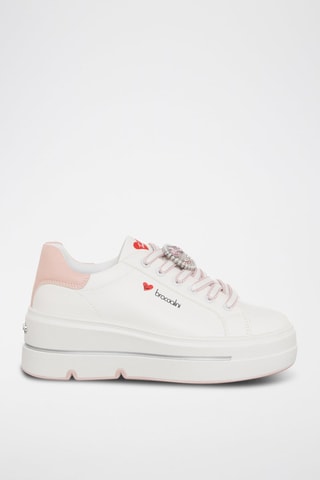Zapatillas con plataforma - Blanco y rosa
