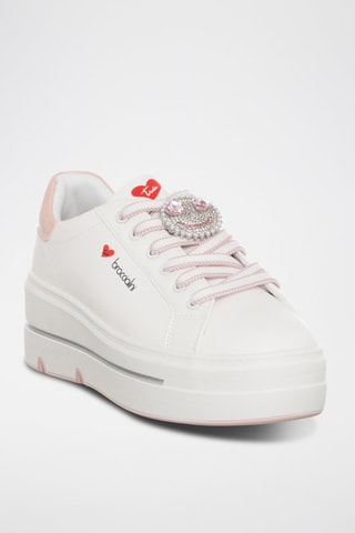 Zapatillas con plataforma - Blanco y rosa