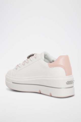 Zapatillas con plataforma - Blanco y rosa