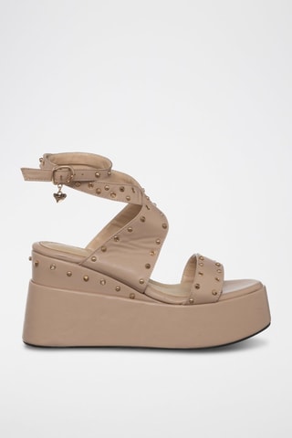 Sandalias de cuña - Beige