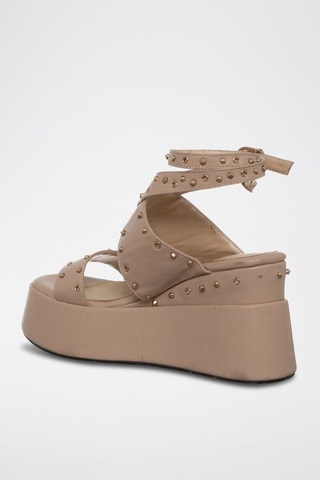 Sandalias de cuña - Beige
