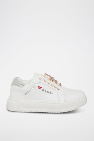 Zapatillas con plataforma - Blanco y plateado