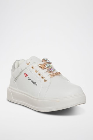 Zapatillas con plataforma - Blanco y plateado