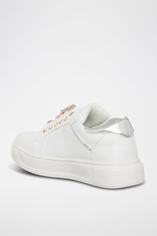 Zapatillas con plataforma - Blanco y plateado