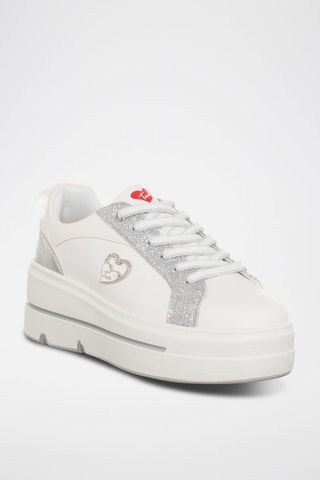 Zapatillas con plataforma - Blanco y plateado