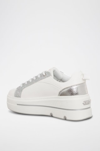 Zapatillas con plataforma - Blanco y plateado
