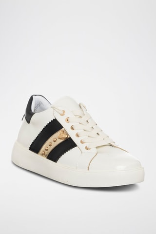 Zapatillas con plataforma - Negro, beige y dorado