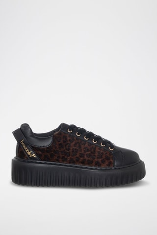 Zapatillas con plataforma - Negro y marrón