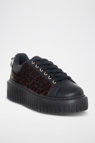 Zapatillas con plataforma - Negro y marrón