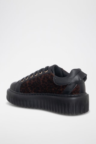 Zapatillas con plataforma - Negro y marrón